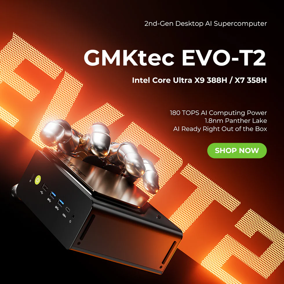 GMKtec EVO-T2 AI Mini PC Intel® Core™ Ultra X7 358H / X9 388H